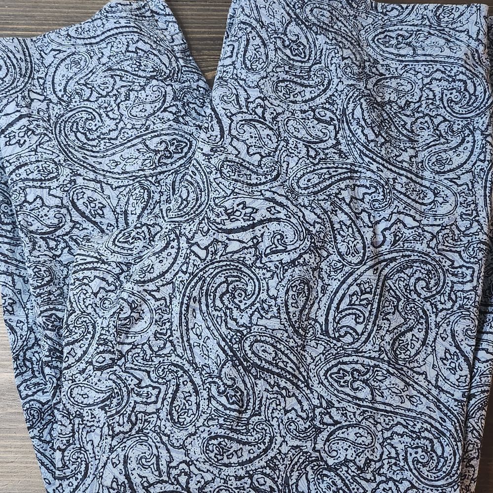 J. Jill Boyfriend Chinos Size 16 Blue Paisley Zipper and button‎ Closure Comfort